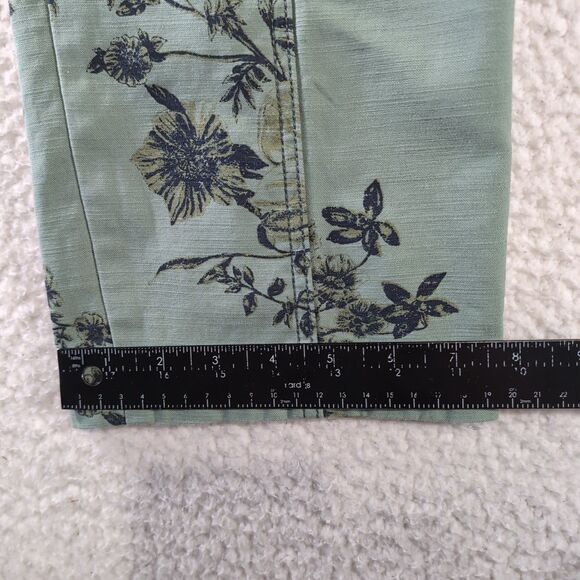 Pilcro Urban Outfitters Women’s 28x27 Green Floral Patch Pocket Pants - Picture 6 of 9